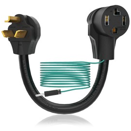 M1A2 Rental Friendly Plug and Play Dryer Adapter 4 Prong to 3 Prong 1.5FT 30 Amp with Safety Ground Wire NEMA 10-30P Male to 14-30R Female Outlet Plug Power Cord Black