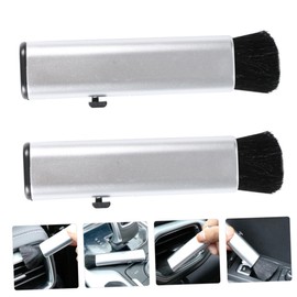 Mobestech 2pcs Car Detailing Brush Soft Bristles for Auto Interior Cleaning Ergonomic Design for Air Conditioner Vents Dashboards and Seat Cracks Gentle and Dusting Tool