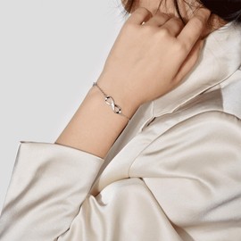 SILBERTALE 925 Sterling Silver Infinity Love Heart Bracelet for Women Adjustable Infinity Bracelets Cubic Zirconia Ladies Jewellery Bracelet
