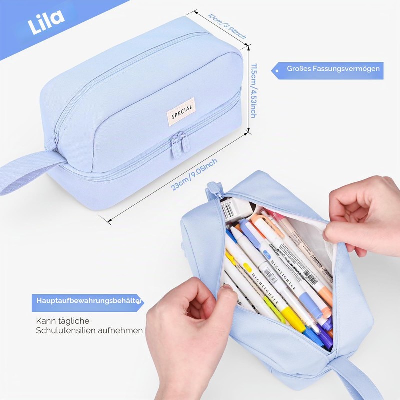 Yoeege U49YX003L Aesthetic Pencil Case for Students Girls Adults Women