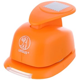 Ursus 19480060 Hole Punch with Lever, Medium, Stamp, Approx. 25.4 mm Orange