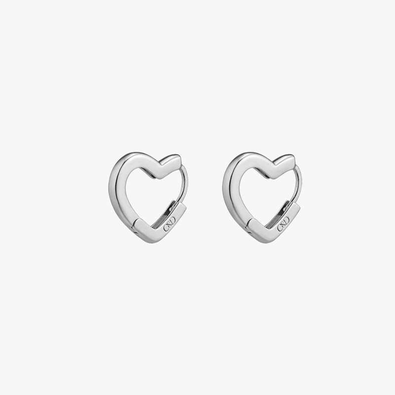 Gold&Deer 14K Goldfield Edge Heart One-Touch Earrings Rose Gold /