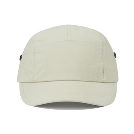CLAPE 5 Panel Cap Short Brim Baseball Cap Baseball Cap Short Peak Men Women Running Sports Cap Breathable Adjustable, BSSD2547-Beige, Unit size