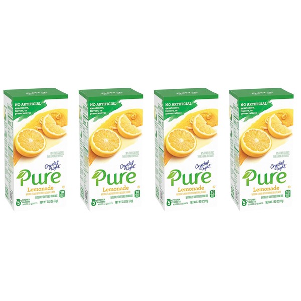 Crystal Light Pure Lemonade Drink Mix, 10-Quart Canister (4 Canister Pack)