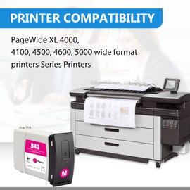 843A Ink Cartridge Replacement for HP PageWide XL 4000, 4100, 4500, 4600, 5000 Wide Format Printers Ink Cartridge 400 mL(Magenta)