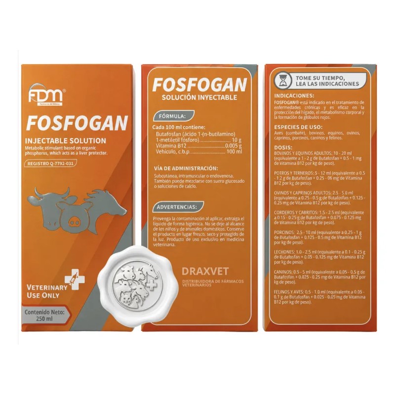 Fosfogan 250ml Estimulante Hepatico Reconstituyente Animal