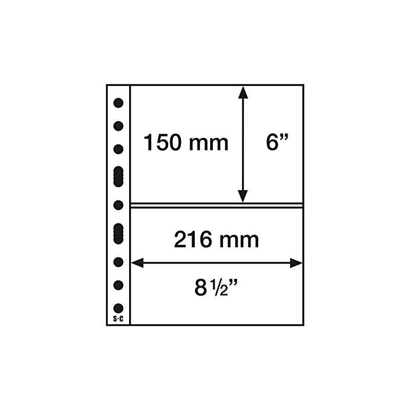 Star Collect 50 Clear A4 Divided Pockets - 2 DIN