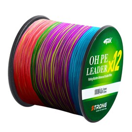 L SERVER Braided Fishing Line 500 m / 1000 m 12-Way Braided Anti-Bite Fishing Line 100% PE Bait Fishing Line Sea Fishing Line 12.6-81 kg, Colourful (1000 m), 2.5 (0.26 mm/21.3 kg)
