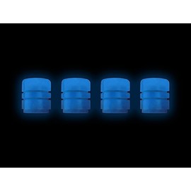 Marcraft Fluorescent Blue, Glowing, Glow In The Dark Plastic Tyre Wheel Valve Caps Dust Caps (4 Pack) Universal for Cars, SUVs, Bicycles, Motorcycles, Trucks | Hex Shape | Screw-On