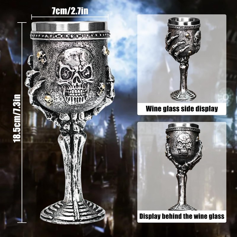 ZONSUSE Skeleton Hand Goblet, Skull Goblet, Medieval Wine Goblet, Gothic