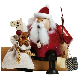 KWO Olbernhau KWO Smoking Man Figurine, Santa Claus, 16 cm, us:one Size, Multicolor (Mehrfarbig)