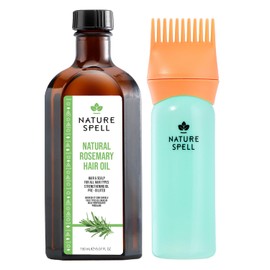 Nature Spell Aceite de romero para el crecimiento del cabello con aplicador de peine de raíces, aceite prediluido para cabello y cuero cabelludo que nutre el cabello seco y dañado, para mujeres y