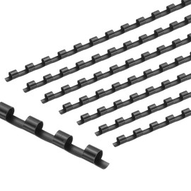 PATIKIL 6mm (1/4") Plastic Binding Combs, 200 Pcs 21 Rings Comb Binding Spines 20 Sheet Capacity Letter Size for Binding Paper Sheets Notebook Calendar Picture Album, Black