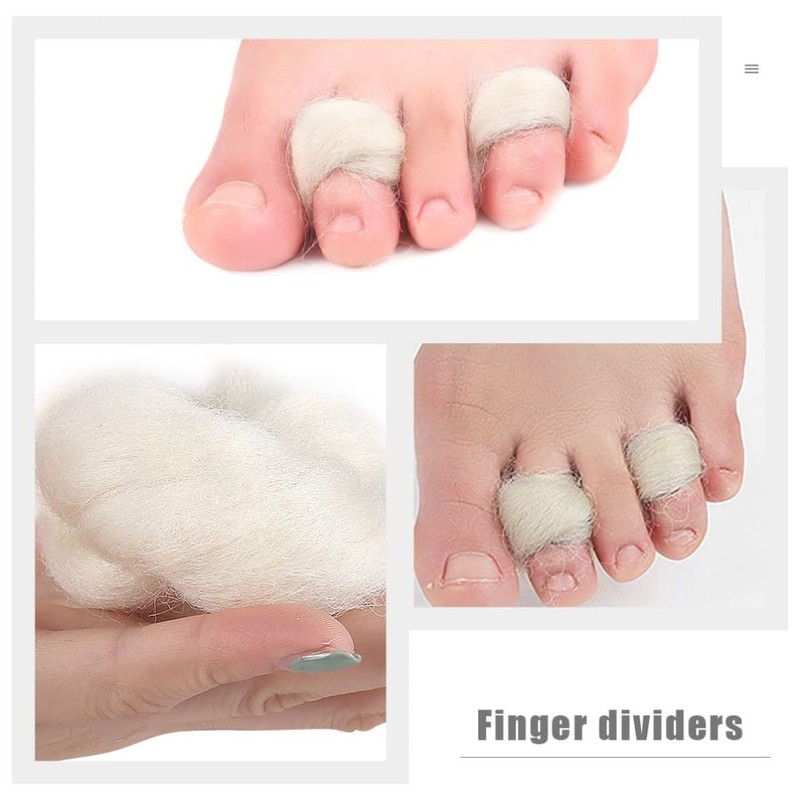 Artibetter Pack of 4 Lambswool for Toes, Soft Toe Separator,