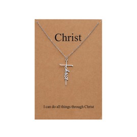 Lcherry Cross Necklace for Women Christian Religious Jewelry Necklace Gifts for Women