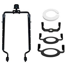 Shusmda 2Piece Lamp Shade Harp Holder 7Inch E14,E26,E27 Light Base Adapter Black Horn Frame Lampshade Bracket
