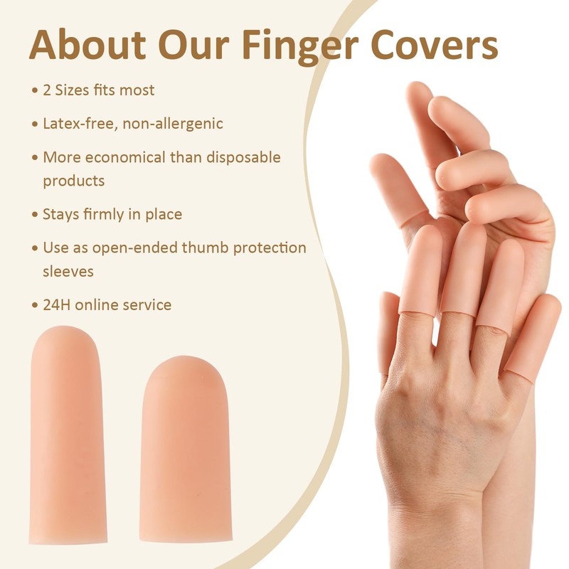 YIVCKOM Gel Finger Cots, Silicone Finger Protectors, Fingertip Bandages Band-aids