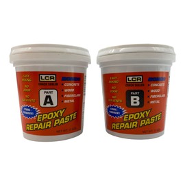 Polygem LCR Crack Sealer and Paste for Concrete Wall Leak Repair - High Strength 2 Component System Works on Concrete, Wood, Fiberglass, Metal, Plastic, Glass, and More