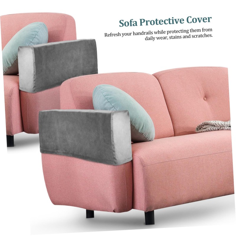 STOBAZA Leather Fabric Sofa Arm Covers Elastic Couch Armrest Protectors