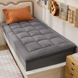 Bedsure Twin XL Mattress Topper, 900GSM Thick Soft Mattress Topper for College Dorm Room Essentials with Deep Pocket up to 6-21 Inches, Quilted Fitted Breathable Twin Extra Long Bed Pad Cover, Grey