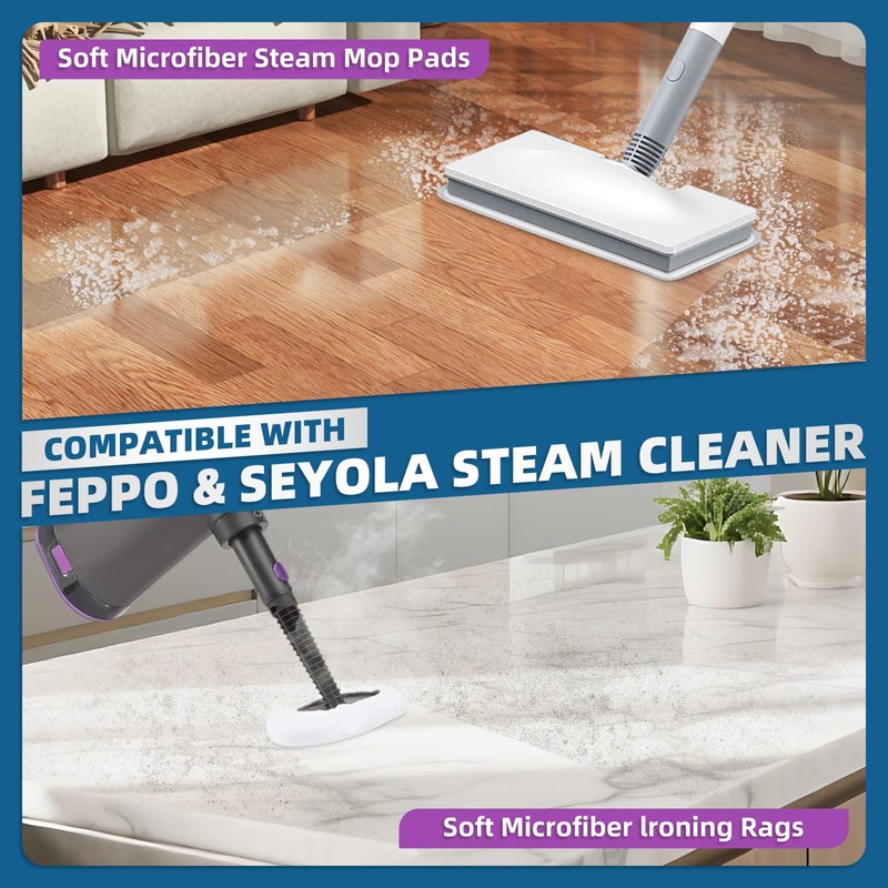 LOVECO Microfiber Steam Mop Pads Compatible with FEPPO, FODFINU &