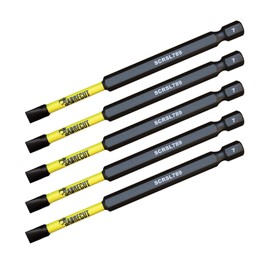 5 x SabreCut SCRSL789_5 89mm SL7 Slotted Magnetic Impact Screwdriver Driver Bits Set Single Ended Heavy Duty