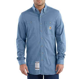 Carhartt mens Flame Resistant Force Cotton Hybrid (Big & Tall) Shirt, Medium Blue, XX-Large Tall US