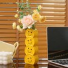 Novelty 7.3in Glossy Yellow Smile Face Ceramic Vase Decor for