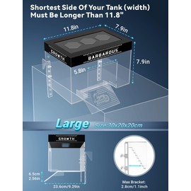 GOZILLA Adjustable Turtle Basking Platform, 11.8x7.9x7.9''Acrylic Turtle Topper & Dock, Hanging Platform Enclosure Warm Room for Turtles, Small Reptiles.(Large)