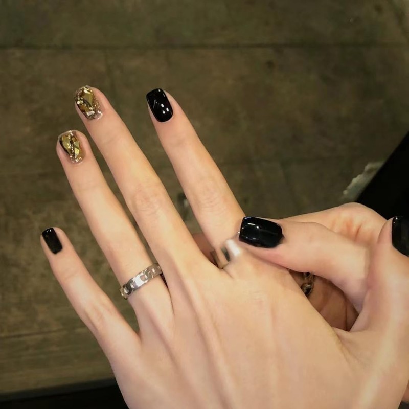 Nail Tip, Short, 24 Pieces, Nail Tip, False Claws, Cat