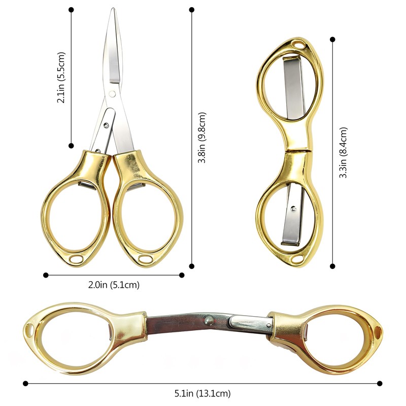2 Pack Folding scissors,safe portable scissors,small scissors,mini scissors,tsa scissors，stainless steel