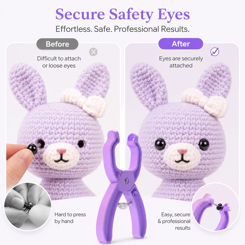 Safety Eye Pliers for Crochet Doll Making – Quick Attacher