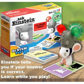 Dr. STEM Toys Ask Einstein Electronic Flash Cards - 1st Grade Skills - Set Includes One Hundred Flashcards and Electronic Interactive Mouse