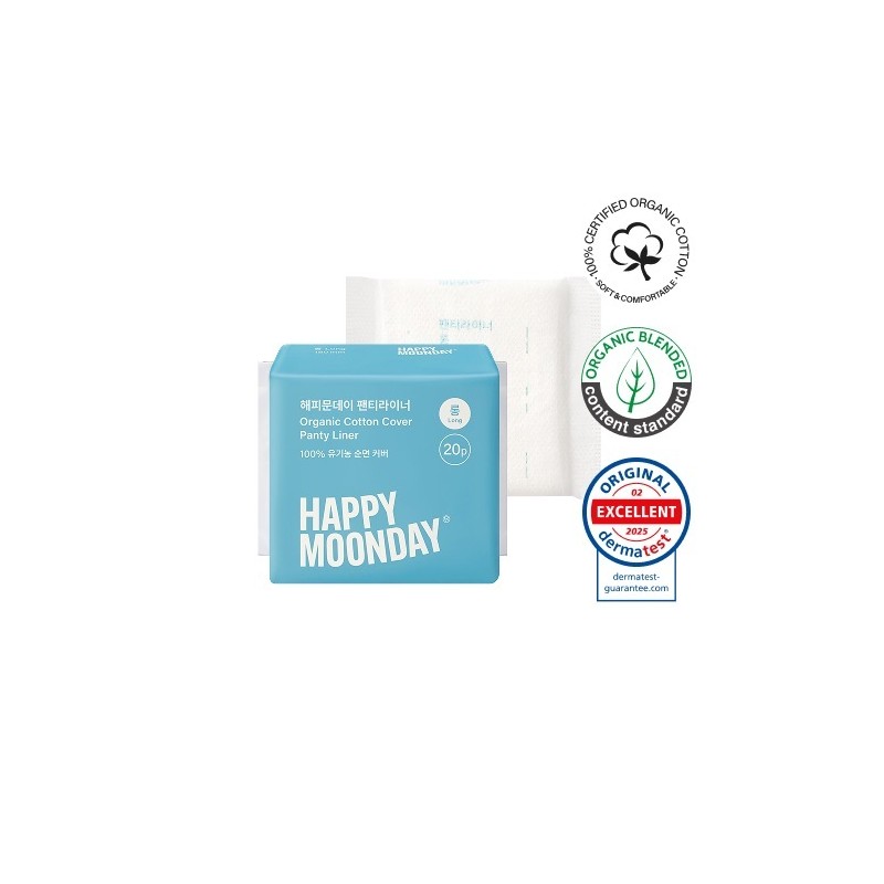 HappyMoonday Organic Cotton Cover Pads - Panty Liner 20P