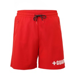 Guard Swim Trunks w/Compression Liner (Large, Red)