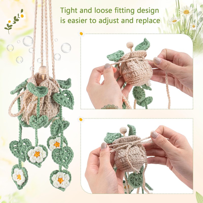 DaisyInner Crochet Car Air Freshener 12ml Empty Refillable Car Diffuser