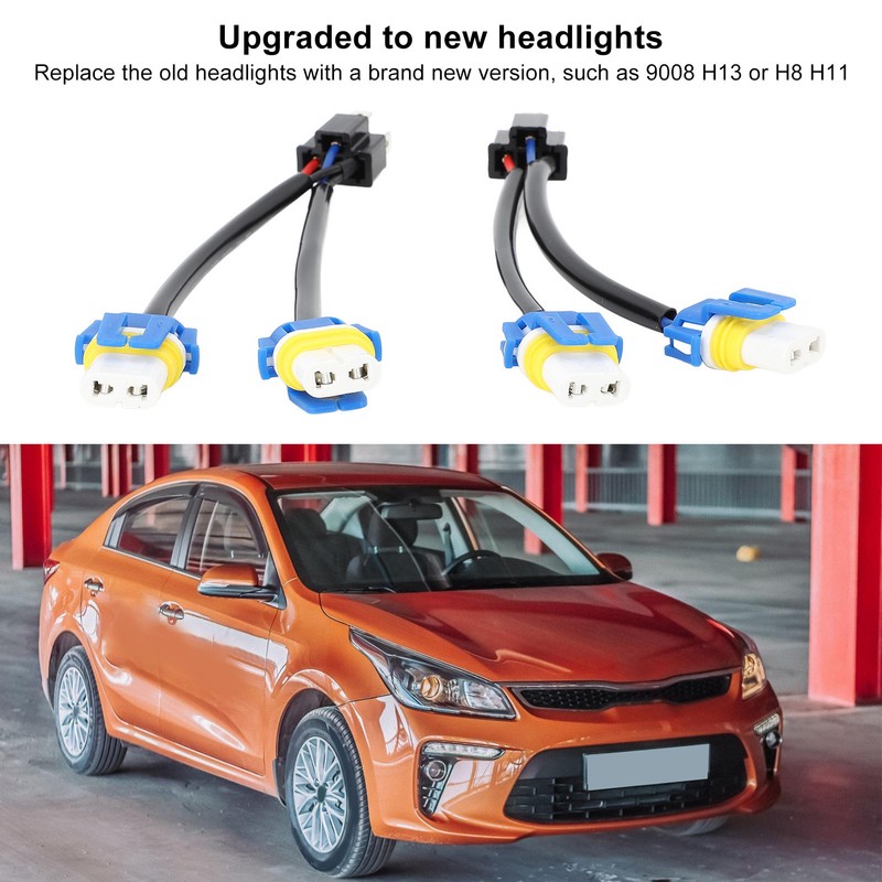 2pcs Headlight Bulb Conversion Wire 9003 H4 TO 9005 9006