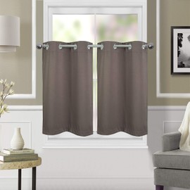 Dreamskull Short Panel Opaque Curtains with Eyelets, Blackout Curtains, Vintage Panel Curtains, Bistro Curtain, Modern, 90 cm High, Set of 2, Living Room