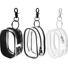 Sorcristy Clear Zipper Pouches Clear Makeup Bag Small Cosmetic Bag Claer Figure Display Bags Travel Waterproof Makeup Plastic Case for Women Organizing Traveling(3PCS, 3 Sizes, 1 White, 2 Black)