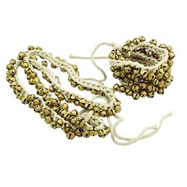 Art Of Creation Ghungroo Kathak Dancing Bells Anklet 25+25 Big Bells Anklet Musical Instrument Classical Bharatnatayam Kuchchipudi Ghungroo from India (50 Bells Gold)