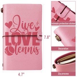 Tennis Gifts Leather Journal Notebook Tennis Gifts for Women, Gifts for Tennis Lover, Tennis Lover Gifts for Men Women Friends Coach Tennis Player