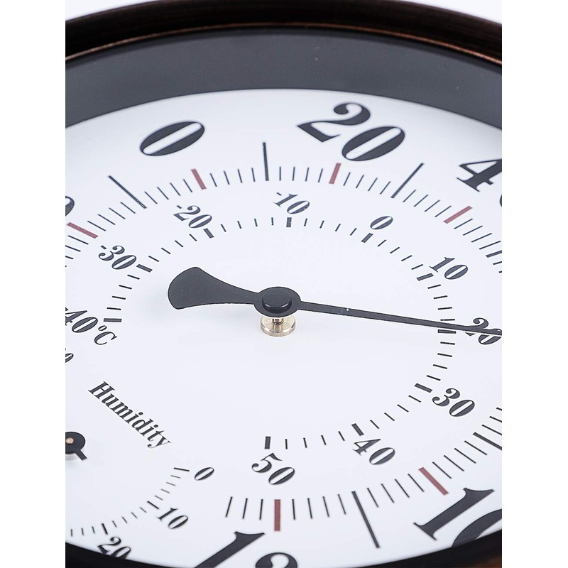 Indoor Outdoor Thermometer - Premium Steel Wall Thermometer Hygrometer for
