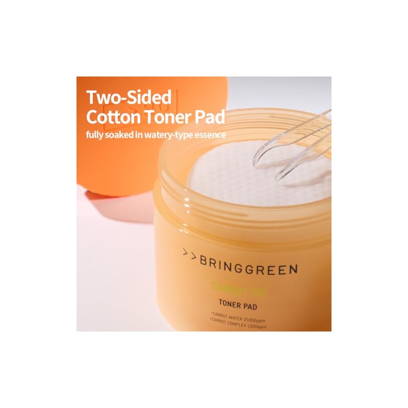 BRING GREEN Carrot Toner Pad for Even Skin Tone &