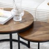 Set 2 Nesting Coffee Table Side/End Tables Durable Metal Frame-Modern