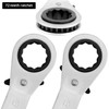 QWORK® 5Pcs Ratchet Spanner Set, 6mm-21mm Offset Reversible Double Ring