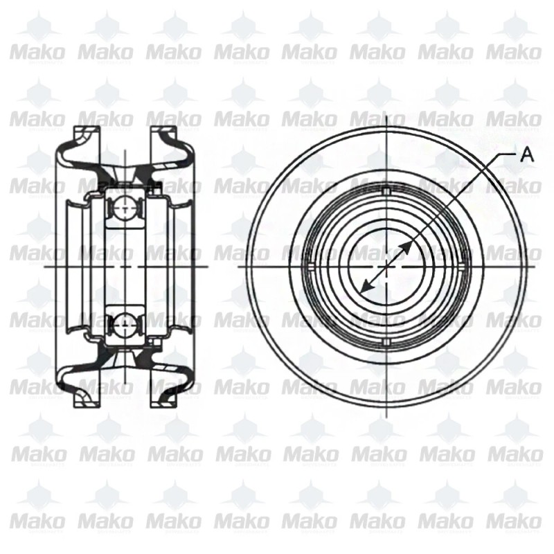 Mako 2001-2010 Jaguar X Type Driveshaft Center Support Bearing (Int