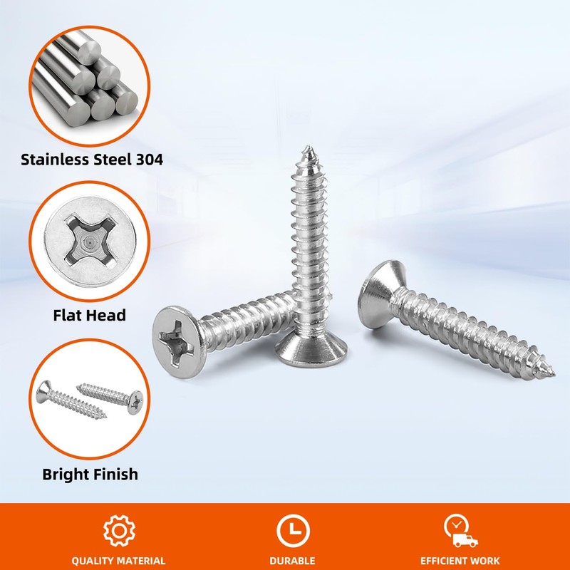 #4 x 5/8" Flat Head Sheet Metal Screws Phillips Drive
