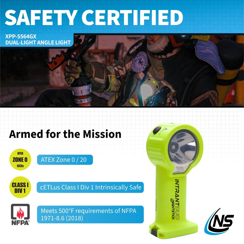 Nightstick XPP-5564GX Intrant Duo Intrinsically Safe Turbo Dual-Light Angle Light