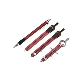 uxcell Red Geometry Compass Set Combination Compass Set Geometry Precision Tool for Drawing, Drafting, Math and Geometry with Beam Extension Bar