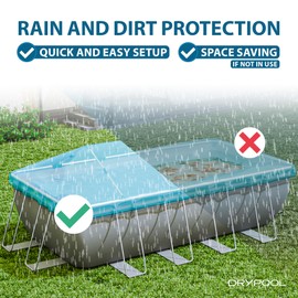 Rain, Winter and Dirt Protection for Your Pool and Cover | No More Water and Dirt Accumulation! Durable Aluminum System for Oval & Rectangular Above Ground Pools | Winter Protection | Easy Setup
